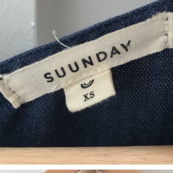 Suunday Navy Blue Linen Jumpsuit XS - Picture 6 of 7
